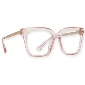 DIFF Bella Bluelight Glasses Azalea Pink Crystal Frame Blue Light Blocking Lens DIFF Eyewear Bella XS Blue Light Blocking Glasses - Women main image 3